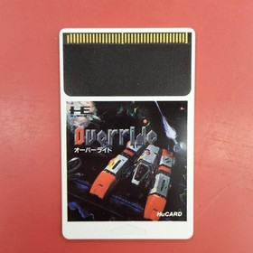 Data East Override PC Engine game, action, colorful, used