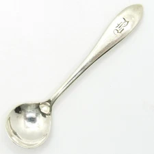 Vintage Sterling Silver .925 R Wallace & Sons Monogram "B" 2-3/8" Salt Spoon