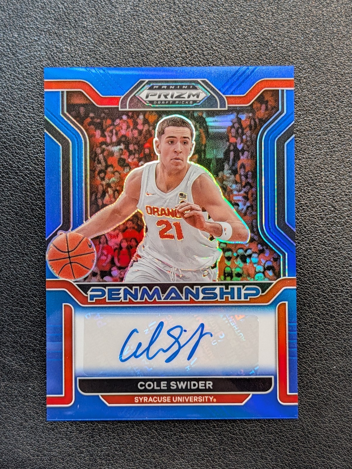 2022-23 Panini Prizm Draft Picks Cole Swider #CP-CSW Blue Prizm /149 