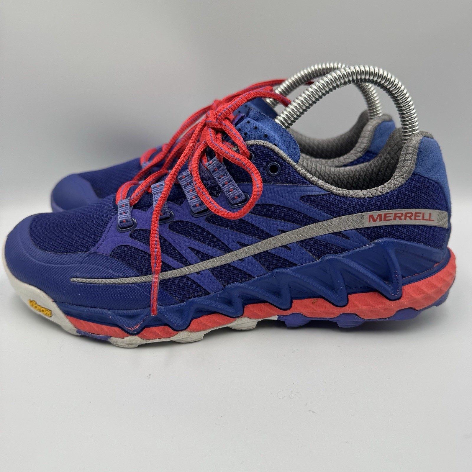 Scarpe da ginnastica donna Merrell All Out Peak stringate blu arancione taglia 7