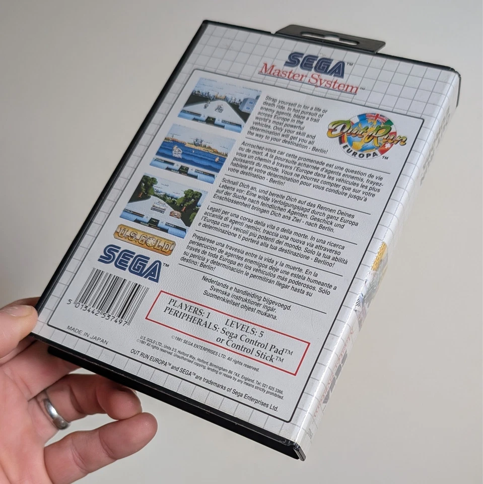 Out Run Europa (1991) SEGA Master System RETRO Cartridge Video Game [COMPLETE!] - Image 2 of 4