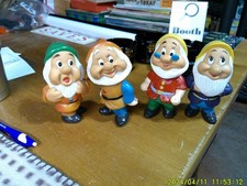 Vintage 5 '' Disney Snow White and the Seven Dwarfs Vinyl Bath Toys Lot of 4
