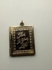 THIS IS YOUR LIFE Book Locket TV Show from Hazel Bishop Cosmetics 1 Inch