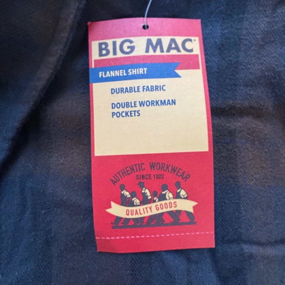 NWT Old Stock JC Penney BIG MAC Mens 4XL Lined Flannel Shirt Jacket Snaps Plaid - Image 3 of 4