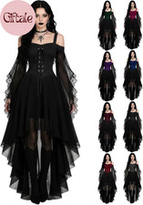 Womens Witch Dress Halloween Medieval Vampire Butterfly Costume Large