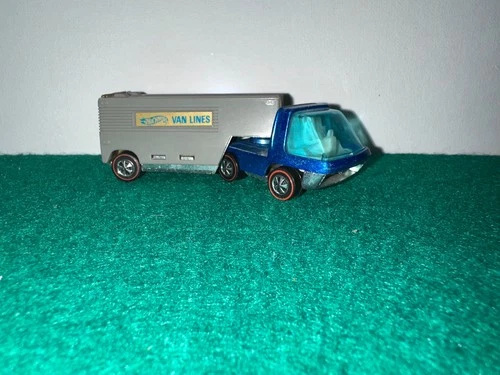 Hot Wheels - ORIGINAL REDLINE -HEAVYWEIGHTS - AQUA w/ WHITE Trailer - MOVING VAN
