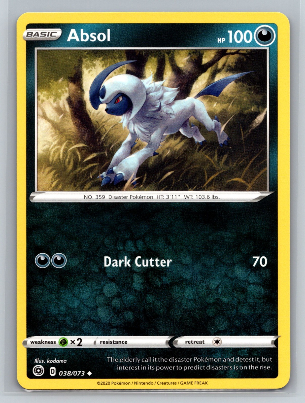 Absol 038/073 Regular Uncommon 2020 Pokémon Card
