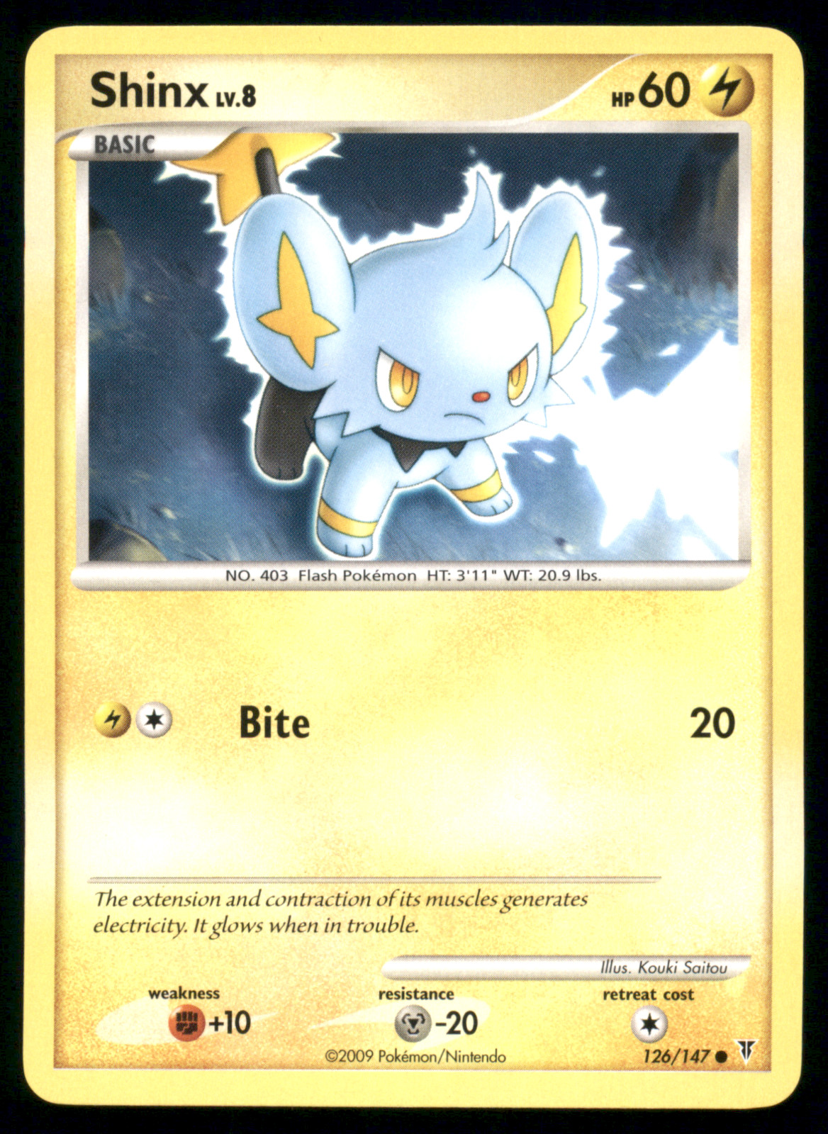 Shinx 126/147 Supreme Victors Regular Non Holo 2009 Pokemon Card Light Played LP
