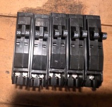 5 SQUARE D QO2020 TANDEM 20 AMP BREAKER (no hook) NEW