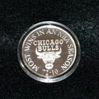 1996 Chicago Bulls Most Win 72-10 Season NBA .999 Silver Limited 1oz Round w box