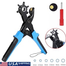 Heavy Duty Leather Hole Punch Tool Multi Size Plier for Belt Collar Strap Fabric