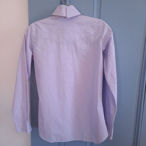 ESSEX CLASSICS Girls 16 LS Coolmax Riding Ratcatcher Show Shirt Purple Stripe
