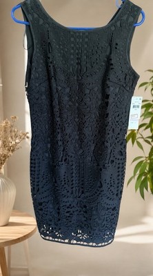 NWT Chetta B Sexy Black Lace Sheath Dress Size 6 Cocktail Party Wedding Guest
