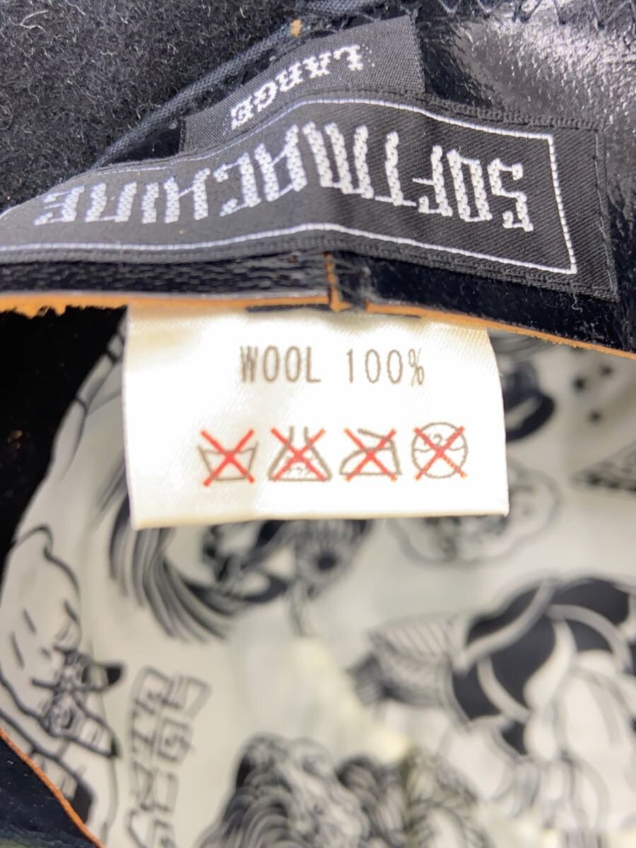 Soft Machine Hat L Wool Black Solid Men's AZI69 - image 6