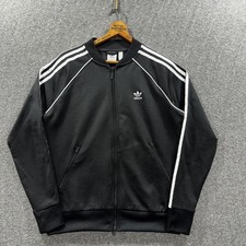 Adidas Track Jacket Mens Medium Black 3-Stripes Originals Raglan Full Zip GD2374