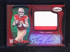2021 Certified Freshman Fabric Signatures Mirror Red 27/50 Trey Lance Auto 3q6
