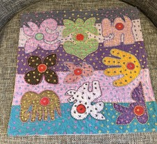 Pillow Case Purple India Tribal Flowers Chakra Patchwork New Cotton Pink Blue