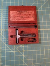 The Lufkin Rule Co No. 513 Micrometer Depth Gage in Wood Box