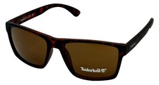 Timberland Sunglass Mens Dark Havana Rectangle Plastic, Brown Lens TB7217. 52E