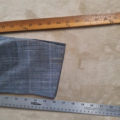 Adams Row by Anderson Little Blazer Mens 44 Gray Blue Plaid Sports Coat USA - Picture 11 of 12