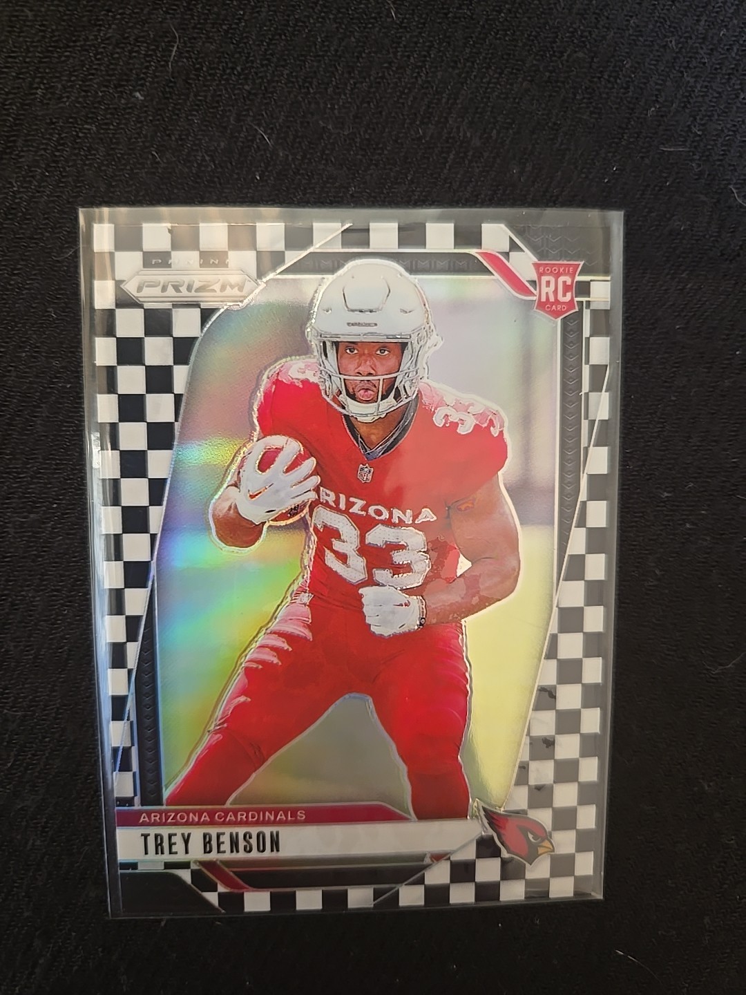 2024 Panini Prizm - Rookies Trey Benson #392 Black & White Checker Prizm (RC)