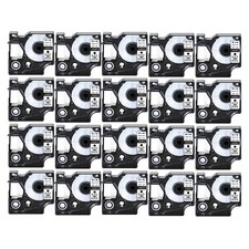 20PK Black on White label tape 3/8" for DYMO D1 40913 LabelManager 160 350 9mm