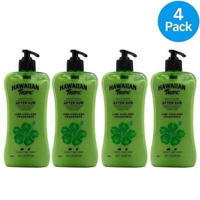 Hawaiian Tropic After Sun Moisturizer Lime Coolada 16oz (4 Pack) 12HR Hydration