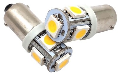   2x BA9S T4 LED 5x 5050 SMD 12V Warmweiß 3000K Beleuchtung Standlicht LED  