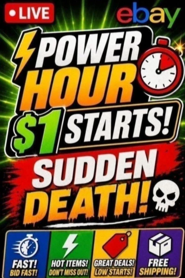 Power Hour! $1 Starts "FREE SHIPPING" Sudden Death!!