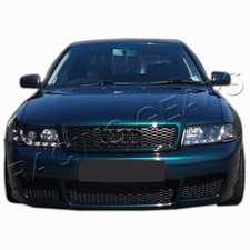 For Audi A4 S4 B5 Rs4 Style Abs Mesh Black Front Upper Hood Bumper Grille Grill