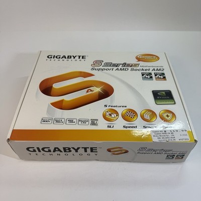 Gigabyte GA-M55SLI-S4 AMD AM2 ATX Motherboard nForce4 SLI DDR2 SATA - Untested