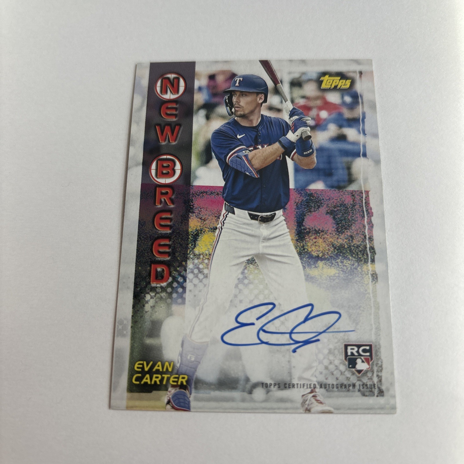 2024 Topps Archives - Evan Carter 1999 New Breed Auto (#99NBA-EC) Rangers RC