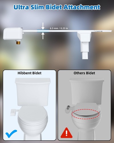 Hibbent Bidet Attachment for Toilet,Fresh Water Bidet Toilet Seat Non-Electric - Picture 6 of 10