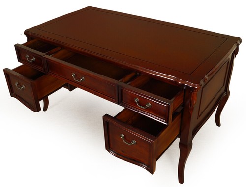 Louis Schreibtisch 140 cm Mahagoni Massivholz 59010 - Bild 3 von 4