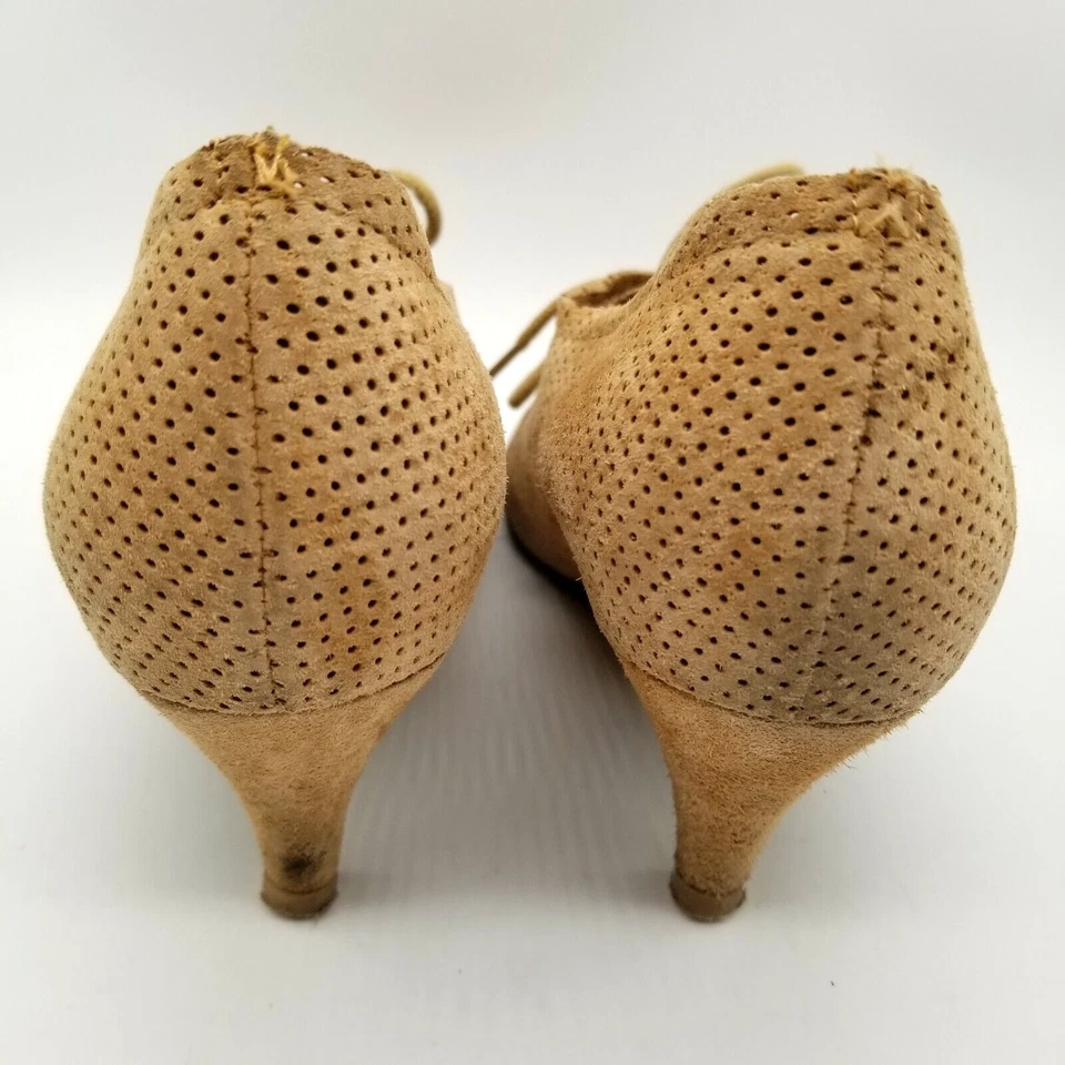 Botines Jeffrey Campbell Ibiza para mujer de cuero tostado punta almendra con cordones 8 Foto 4 de 4