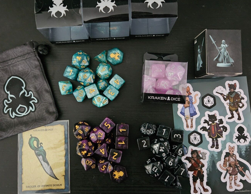Kraken Würfel polyedrisch 12 Stück Sets Box Karte pelzige Aufkleber limitiert Mini #45 Lot