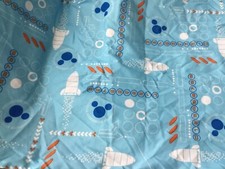 Disney Toddler/Crib Flat Sheet w/ Mickey Logo Rocket Ships EUC