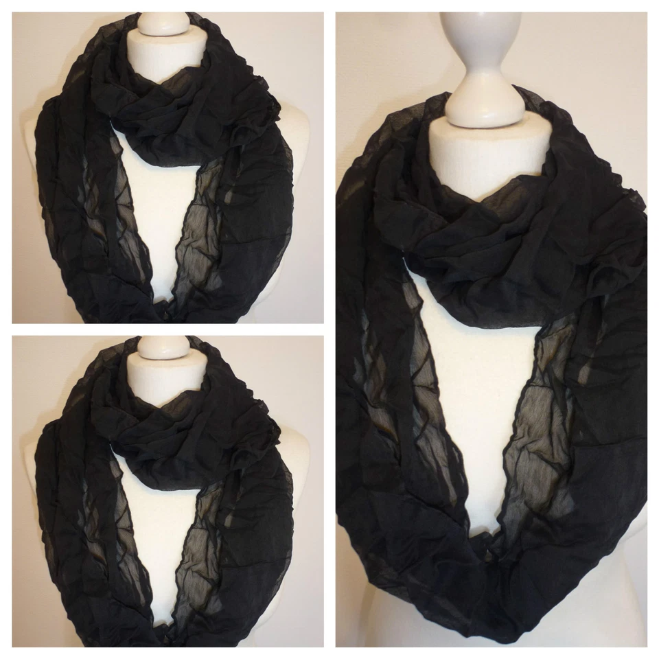 Loop,Stola,Scarf,Schal,Bolero, Tuch,Überwurf,Scarf :Schwarz +