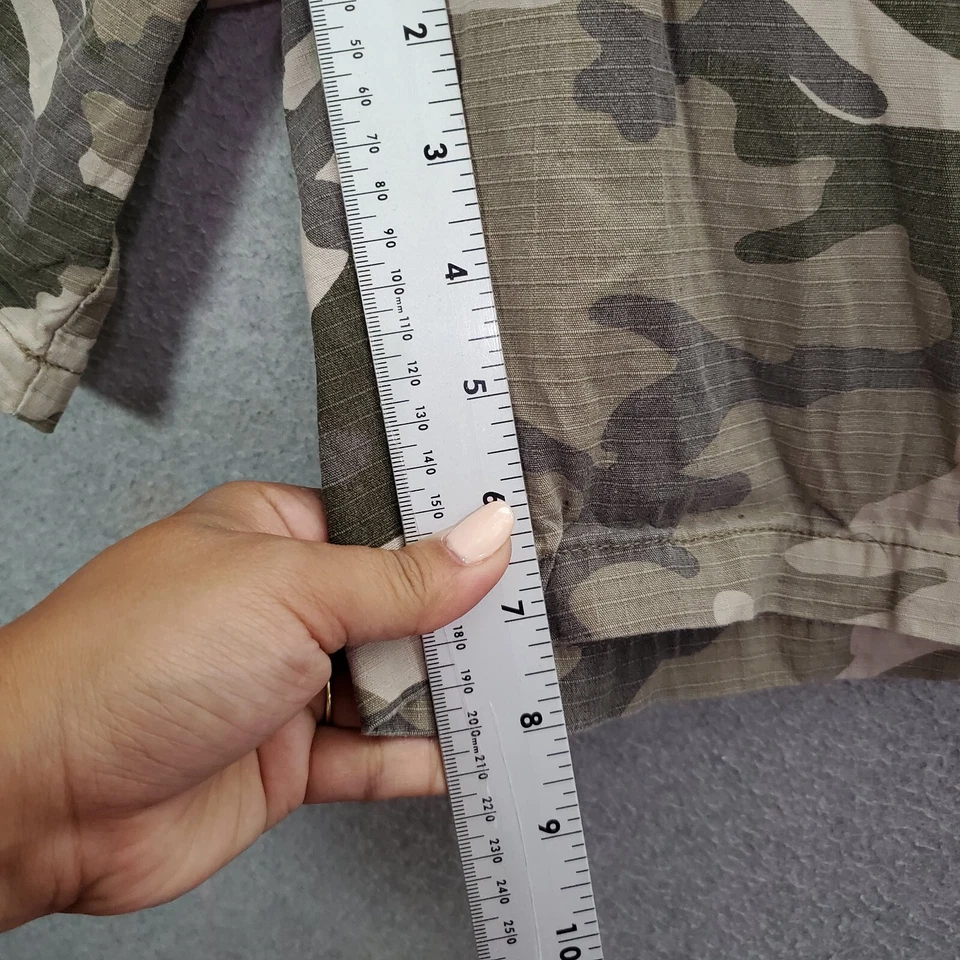 复古 Big Dogs 男式短裤 M 橄榄迷彩防撕裂工装口袋 抽绳 Y2K — 第 3/4 张图片