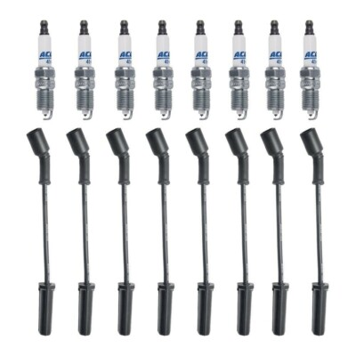 #ad 8 OEM 41962 Spark plugs 8 Herlux Spark Plug Wires 7MM $76.24