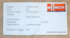 BUSCH 0397556447 Zubeh&ouml;r f&uuml;r Hydraulikpumpe Neu/unbenutzt