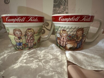 Campbell's Kids Large Soup Mug Westwood 1998 Kids in The Garden Set of 2
