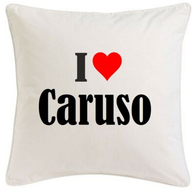 KISSENBEZUG I LOVE CARUSO 40CMX40CM AUS MIKROFASER