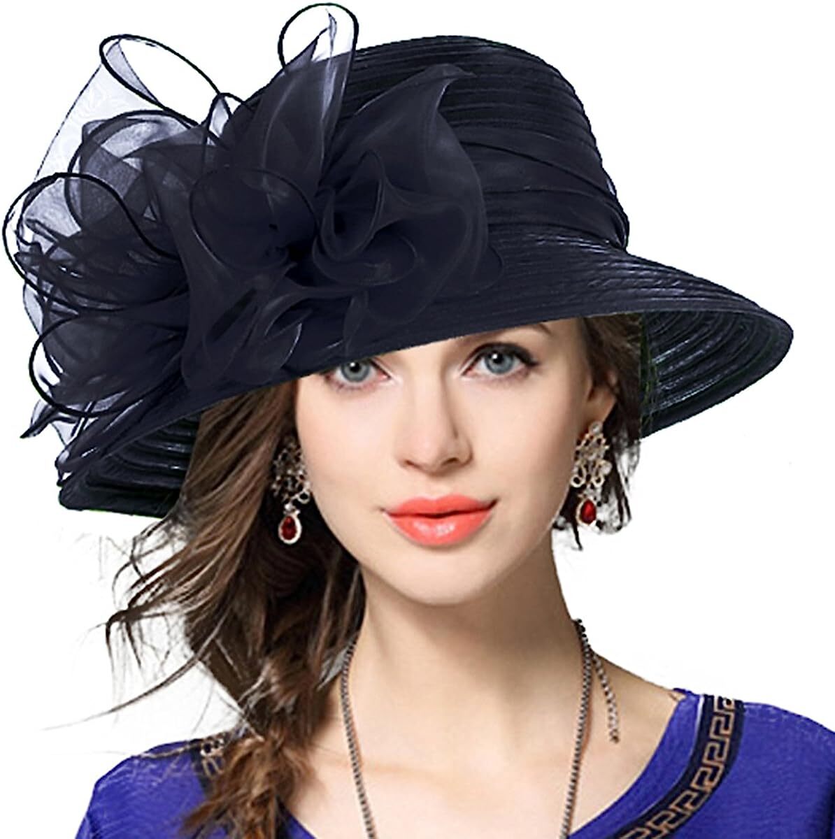 3446 Lady Derby Dress Church Cloche Hat Bow Bucket Wedding Bowler Hats Buy Lady Derby Dress Church Cloche Hat Bow Bucket Wedding  main image 4