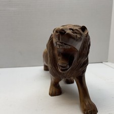 雕刻木狮子| eBay