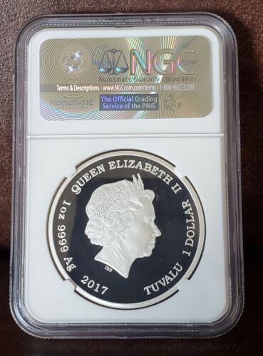 2017 NGC PF 70 Ultra Cameo TUVALU 1oz Silver $1 "SPOCK:MIRROR,MIRROR" Star Trek - Picture 2 of 2