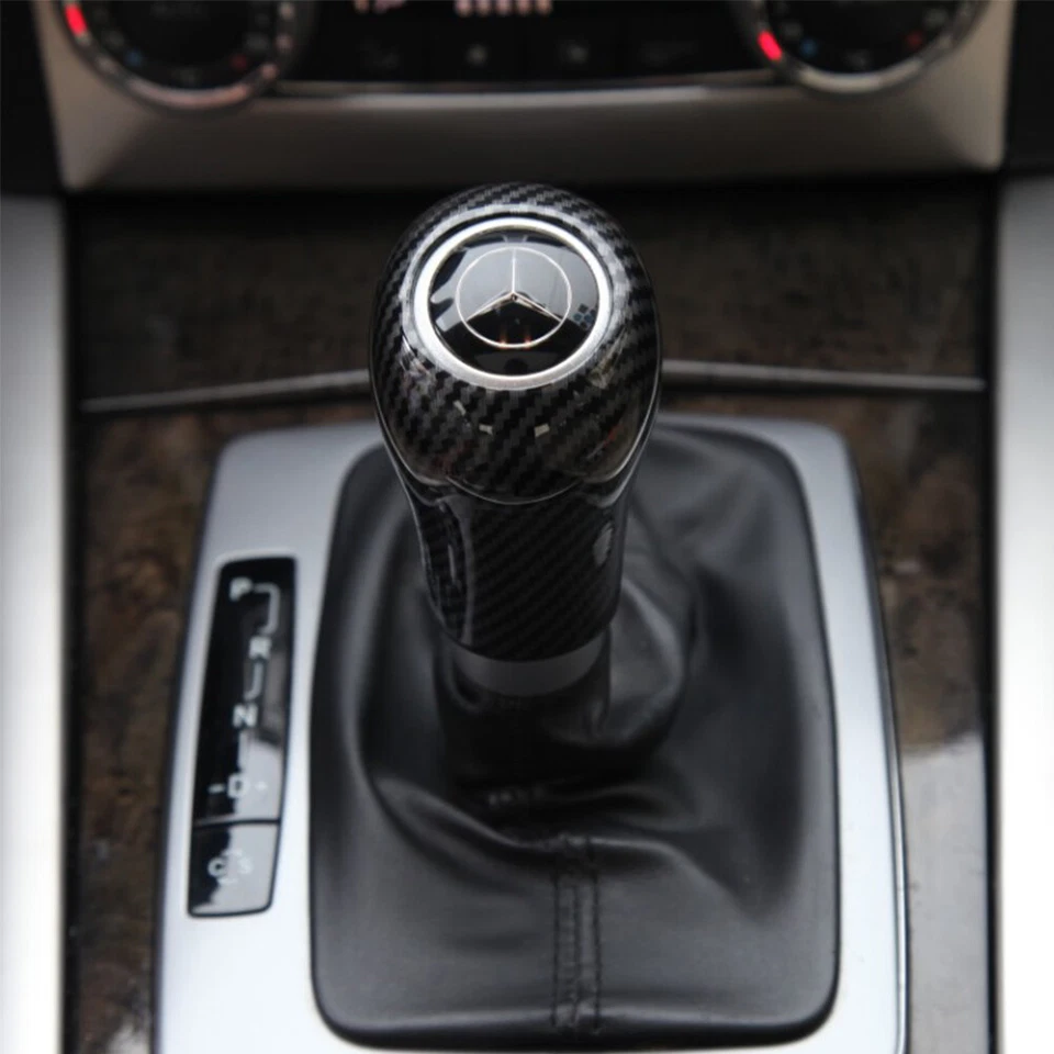 For Mercedes-Benz W204 W212 C E A G GLS Class Carbon Fiber Gear Shift Knob Cover Foto 3 de 4