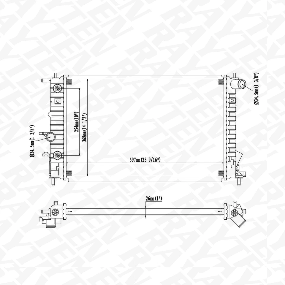 FOR 00-05 SATURN L300 LS LW V6 ALUMINUM COOLING CORE RADIATOR DPI 2607 22660627 - Изображение 2 из 4