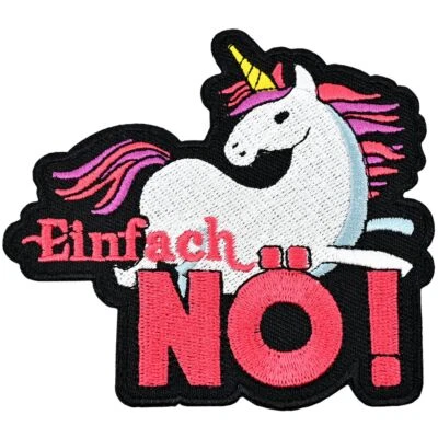 Aufnäher Aufbügler Patch Pink Einhorn Motiv Einfach NÖ Unicorn lustiges Geschenk