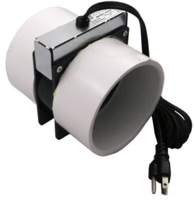 Tjernlund 4'' PVC Booster Fan In Passive Radon Mitigation Corded
